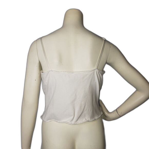 Moda International Corset Tank Top Womens Large Lace Detail Y2K Spaghetti Strap - Picture 2 of 5